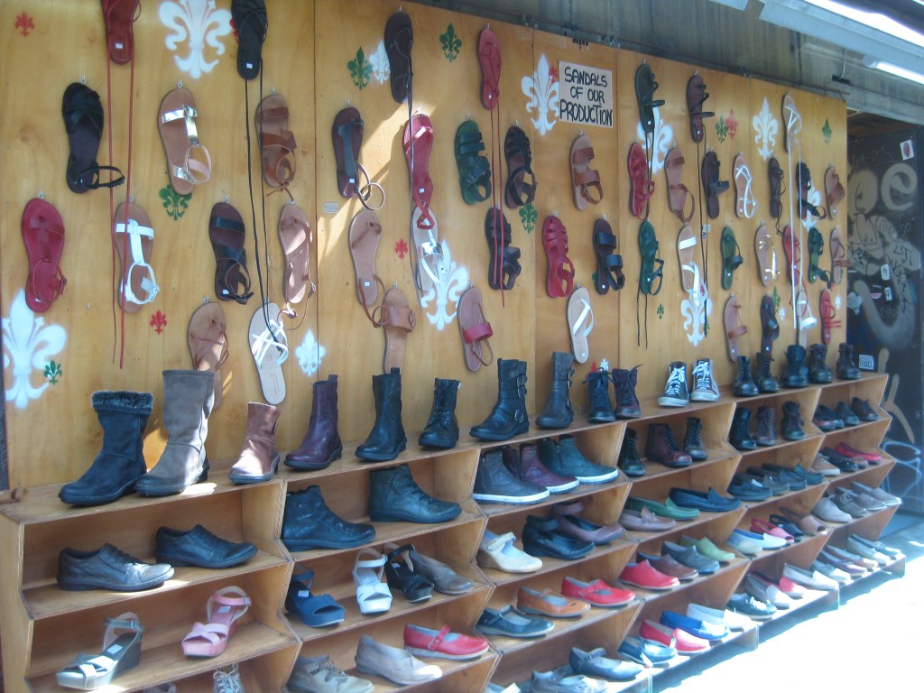 Shoes for sale at the San Lorenzo Markets