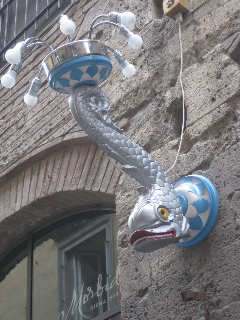 One of the many unique lamps found in Siena
