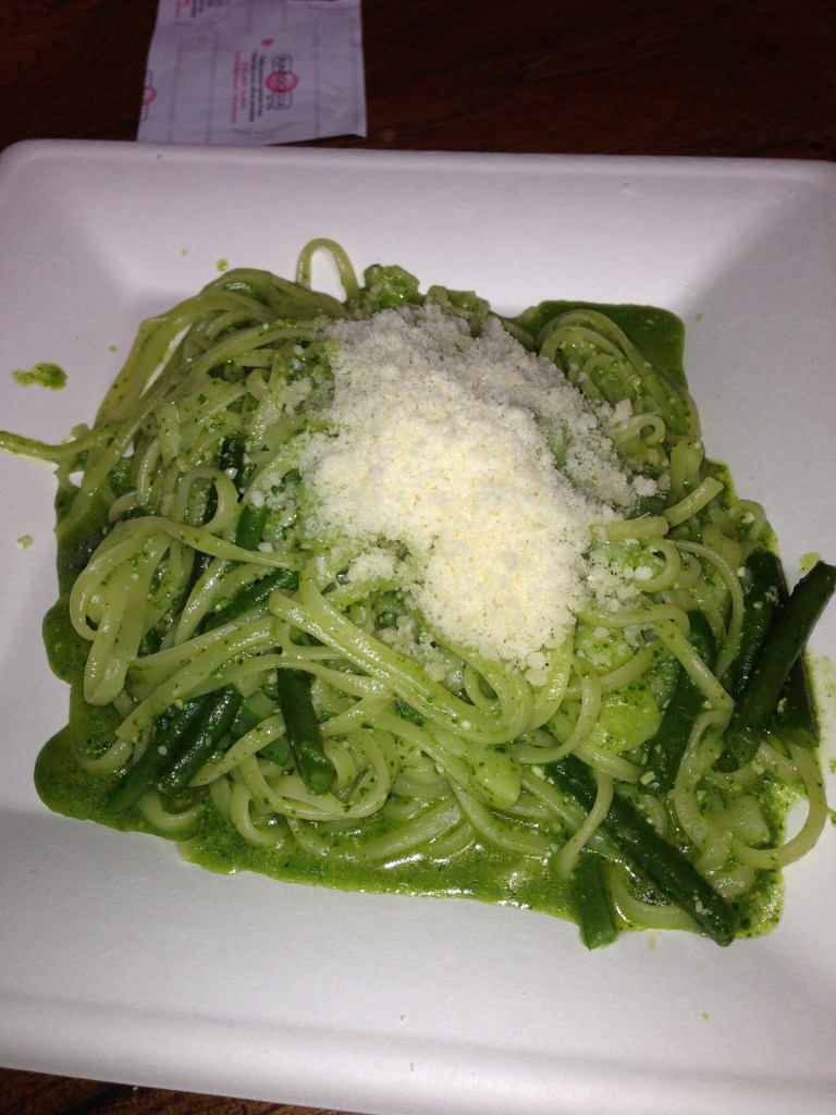 Linguine al pesto at Mercato Centrale