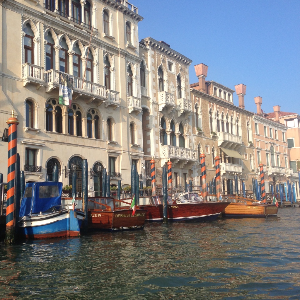 Parked boats along the Grand Canal