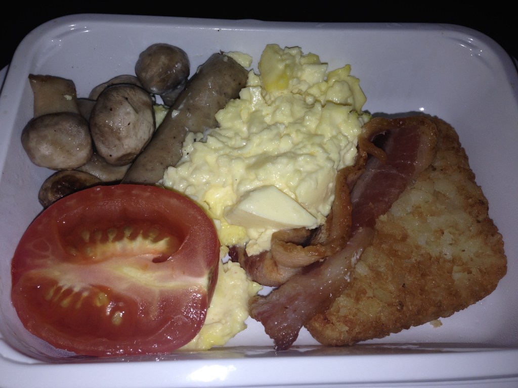 Sausage, bacon, hash brown and eggs. Big breakfast for a full day ahead of us!