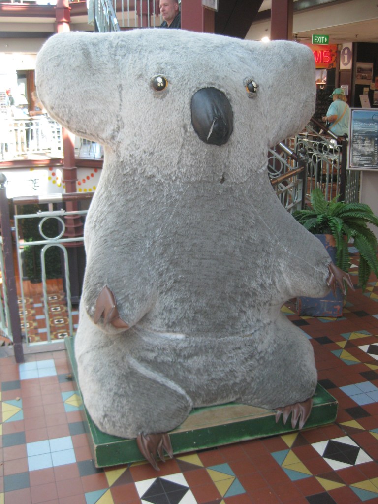 Don't forget to visit the giant koala at the Three Sisters World Heritage Center!