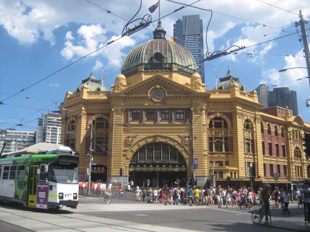 Flinder’s Street Station - is the first railway station in an Australian city. It’s still very much in use today, with over 92,000 entries per day recorded in 2011/2012. Even if you don’t need to take any trains, the trip there is worth it - just the exterior is pretty magnificent.