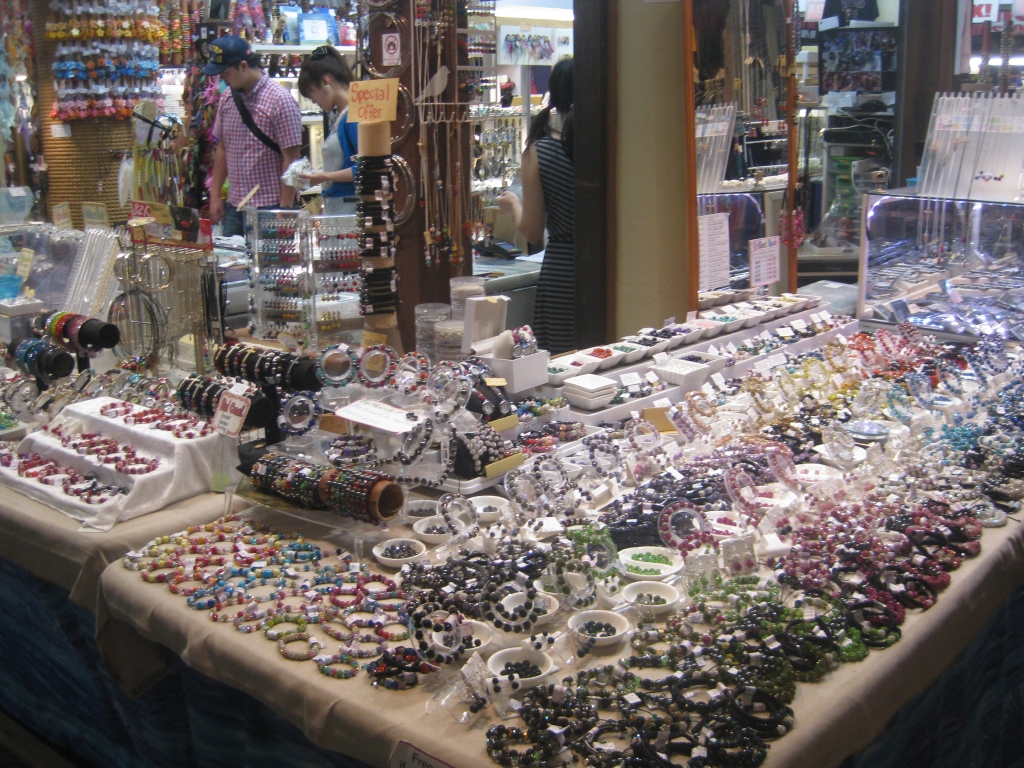 Lots of jewelry for sale at Cairns Night Markets
