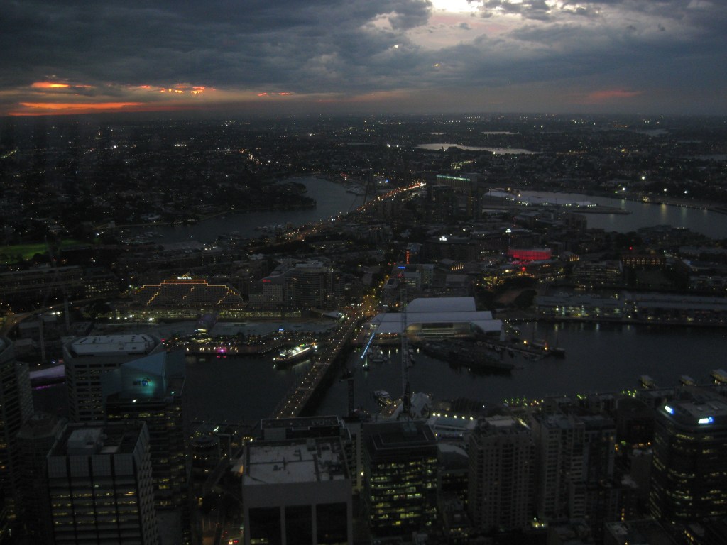 Darling Harbour as seen from the Sydney Tower Eye observation deck