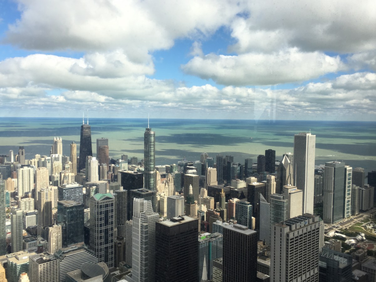 chicago as seen from 1,450 feet up in the&nbsp;air